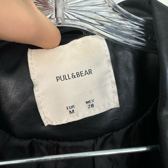Pull & Bear Too Chic For You Black Motorcycle Leather Jacket - Picture 3 of 3